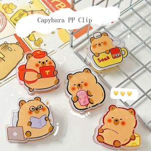 MMLUCK Kẹp giấy Kẹp Nhựa PP capybara Capybara Trang trí Kẹp Giấy Acrylic Vật tư đóng bìa văn phòng Acrylic Kẹp ghi nhớ hoạt hình Trang trí sổ lưu niệm/Sổ ghi chép