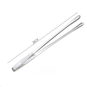 Stainless Steel Food Tongs Long Handle Anti-scald Anti-skid Clip Portable BBQ Salad Clamp Kitchen Ac