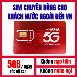 ( CÓ ESIM ) Sim 5G Viettel Ngắn Ngày - Data 5GB/Ngày Dùng Mạng Thả Ga - Giá Tốt Cho Khách Du Lịch Nước Ngoài . FREESHIP - CHƯA KÍCH HOẠT