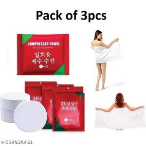 J.C 3pcs 70x100cm Disposable Bath Towel Compressed Towel Travel Quick-Drying Towel Travel Trip Essential Shower Washable Towel