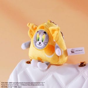 พวงกุญแจตุ๊กตาทอมและเจอร์รี่ชีสแท้ จี้กระเป๋านักเรียนคู่รักแมวทอมสุดน่ารักลายการ์ตูน