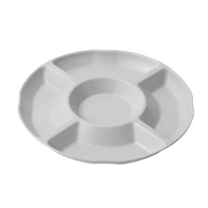 MIRELAE Flower Shape Food Storage Tray 5-Compartment Reusable Divided Dinner Plate Creative Plastic Snack Container Plate Household Use