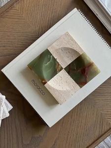 FFBH Marble Stone Square Splicing Tray Small Serving Platter for Counter Bathroom Kitchen Marble Jewelry DishTrinket Tray 7P3H9