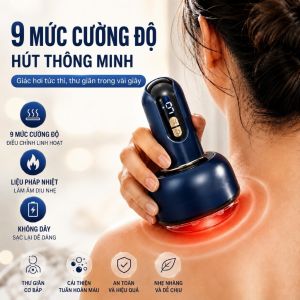 Máy Giác Hơi Điện 3IN1 Cạo Gió Massage Hồng Ngoại | 9 Mức Hút Không Dây Sạc Type-C