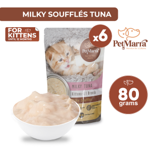 PetMarra Tuna Milky Souffle Kitten Wet Food Pouch 80g BUNDLE OF 6 milk kittens pet foods pets all breeds