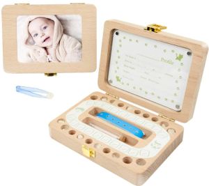 [SG Stock]Tooth BoxSolid Wood Teeth Boxes Teeth Storage Box Preservation Box Gift for K1 K2 Kids Birthday Gift