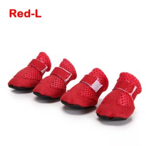 YIYIUR 4pcs/set Soft-soled Dog Shoes Anti-slip Mesh Dog Care Footmuffs Fashion Lightweight Pet Sandals for Small Dogs Puppies