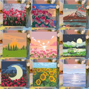 ระบายสีตามเลข ระบายสีเติมตัวเลข จิตรกรรมสีน้ํามันดิจิตอล DIY ปลอดภัยและปลอดสารพิษ 20*20CM Home Wall Decor Painting By Numbers