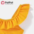 PatPat Family Matching Allover Lemon Print and Solid Halter Neck Two-piece Swimsuit or Swim Trunks Shorts. 