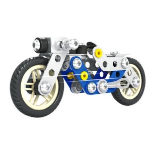 Metal assembled motorcycle model toys Handmade screws can be screwed to assemble educational building blocks childrens gift金属拼装摩托车模型玩具手工螺丝可拧组装益智积木儿童礼物