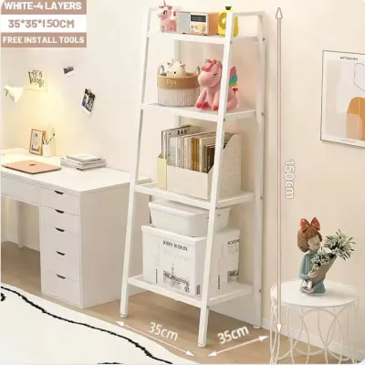 Habitate 4-Tier Metal Multipurpose Shelf Unit Book Organizer Storage Rack Shelf Unit Bookcases Shelving Units for Home and Office Furniture#ZWL09