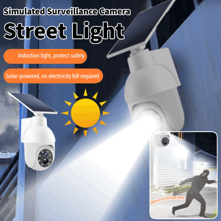 Dummy Solar Powered Camera High Simulation CCTV Fake Camera Flashing
