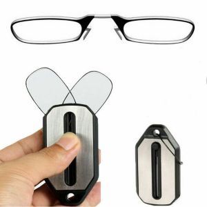 URBAG Pocket Case Ultralight Key Chain Eyewear Mini Nose Clip Reading Glasses No Frame