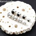 Kemstone Black Zircon Magnetic Stud Earrings – No Piercing Clip On Earrings for Men. 