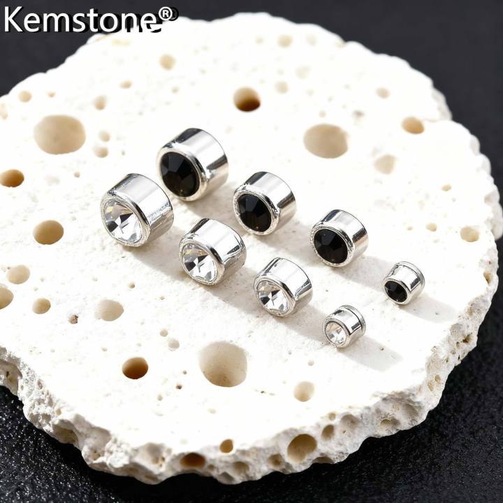 Kemstone Black Zircon Magnetic Stud Earrings – No Piercing Clip On Earrings for Men