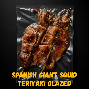 FROZEN SPANISH GIANT SQUID SKEWERS MARINADE TERIYAKI GLAZE 2PCS/PKT