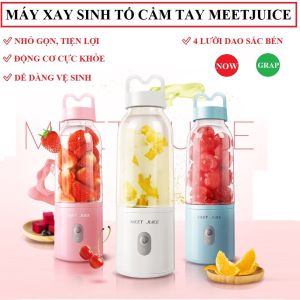 Máy Xay Sinh Tố Đa Năng Cầm Tay Meet Juice - Xay cực nhanh 9s cao cấp an toàn .Thiết kế sang trọng chắc chắn. Tháo lắp dễ dàng. Cối xay bằng nhựa cao cấp chống va đập. Chân đế chống trượt.