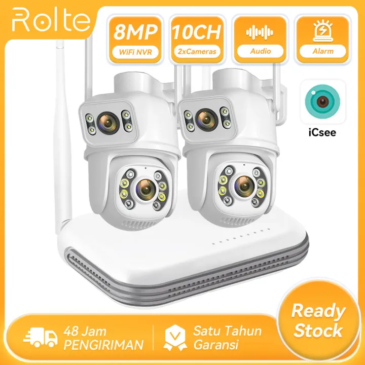 Rolte%208MP%20PAKTE%20CCTV%208%20Saluran%20WiFi%20NVR%202%20Kamera%20WiFi%20Ptz%20Lensa%20Ganda%20Warna%20Night%20Vision%20Aplikasi%20Icsee%20-%20Image%202