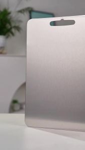 Double-Sided Stainless Steel Cutting Board - Non-Slip & Anti-Bacterial Kitchen Essential    Large 304 Grade For Meat Vegetables    Easy Clean Hygienic Lasts For Years