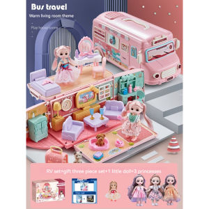 Mainkan anak patung mainan gadis rumah Selebriti Internet bas rumah puteri popular 3 tahun 6 kanak-kanak perempuan kotak