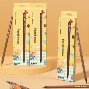 X MOM BABY 10pcs/Set หมีเนยหมี ดินสอเขียนเขียน ไส้ดินสอกราไฟท์ Hb/ 2B ไม้ดินสอไม้  เรียบเนียน ดินสอเขียนแบบ สำหรับนักเรียน