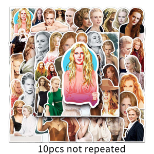 50 PCS Actress Nicole Mary Kidman Stickers Decorating Laptop Water Cup Female Star Stickers