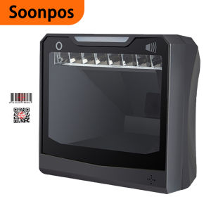 Soonpos High Resolution Auto Sensing Desktop Barcode Scanner 1D/2D QR Omnidirectional and Hands-Free with USB Interface for Retail Sarisari Supermarket