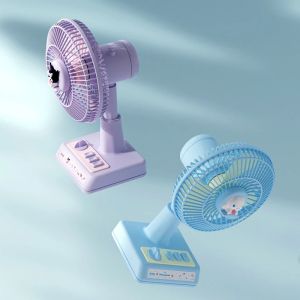 Kawaii Sanrios Series Cinnamoroll Kuromi Kitty Fan Desktop Small Fan Portable Cute Charging Silent Cartoon Mini Small Fan