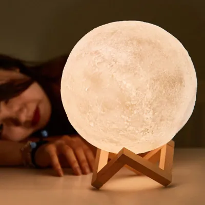 RECHARGEABLE 3D MOON LAMP TOUCH SWITCH NIGHT LIGHT