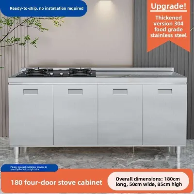 Kitchen Cabinets Stainless Steel Kitchen Cabinets Stainless Steel Integrated Simple Household Stove With Integrated Storage And Cupboard For Small Homes