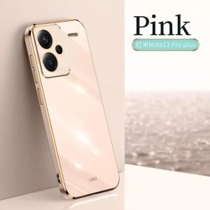 Ốp lưng cho Xiaomi Redmi Note 13 Pro Plus 5g note13 13Pro + 13proplus 2023 TPU vỏ điện thoại Ốp lưng chống sốc Mạ sang trọng cạnh thẳng mềm linh hoạt bao gồm tất cả
