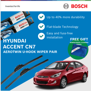 Bosch Aerotwin U-Hook Wiper Pair Set for Hyundai Accent CN7 (26"/16")