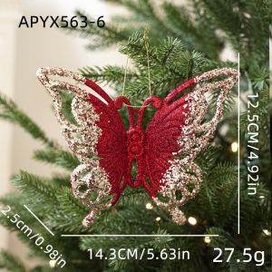 MUSCLEX Nhựa Đồ trang trí cây thông Noel Nhẹ tuyến vàng Móc treo cây thông Noel Lấp lánh Phủ sơn tĩnh điện Trang trí cây thông ngày lễ Trang trí tiệc Giáng sinh