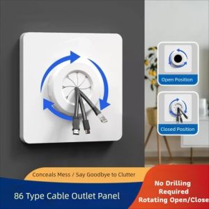 SHIRUI Type 86 Cable Outlet Panel Cover Rotating Opening With Outlet Hole Switch Decorative Cover Decorative Blank Socket Cover Home