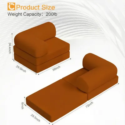 Zeen 3Colors Single Folding Sofa Bed Fold Out Chair Bed Foldable Sofa Convertible Sleeper For Adults Futon Chair Single Small Floor Couch For Spaces Bedroom Living Room Guest Room