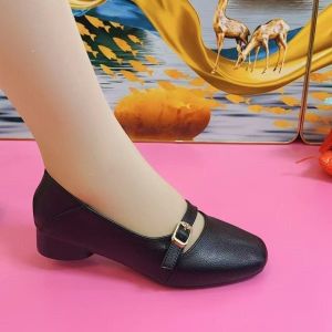 Free Shipping Spring And Autumn Casual Soft Leather WomenS Shoes Non-Slip Soft-Soled Mom Shoes Versatile Shallow-Toe Single-Strap Loafers