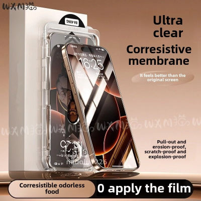 Kính Cường lực tự dán full màn chống bụi màn loa siêu cứng chống bám vâng tay cho iPhone 16 15 14 13 12 11 Pro Max