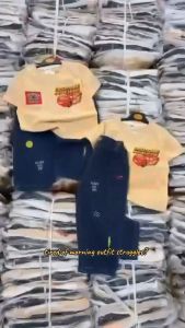 MELCO OOTD MCQUEEN CARS TERNO DENIM PANTS  - CREAM MINIMALIST DESIGN 1-7 YO