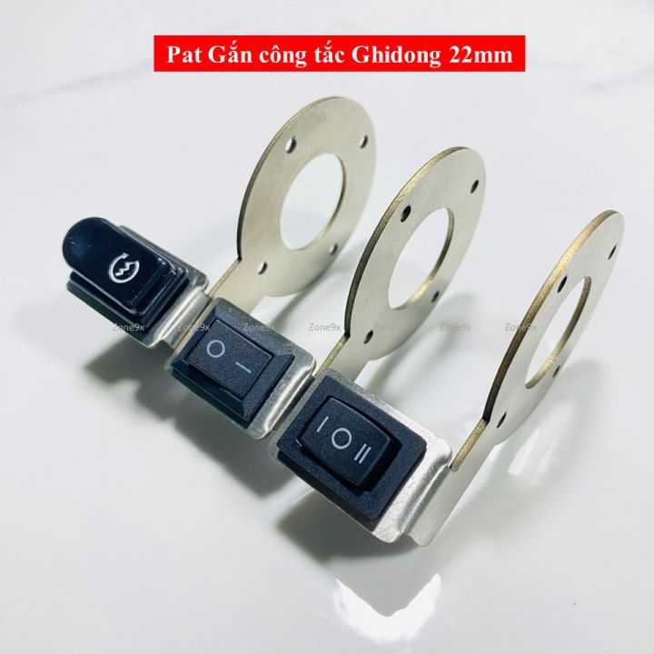 Pat gắn công tắc trên Ghi Đông 22mm đủ loại để gắn Đèn trợ sáng, mạch ...