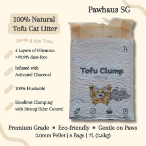 Pawhaus Tofu Cat Litter 7L2.5kg | Flushable Org Green Tea Charcoal Soya Litter | Odor ControlStrong ClumpLow Dust