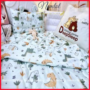 🌵SIÊU ĐẸP🌵 Bộ Nệm Gối Chăn Lụa Lyocell 80s Cho Bé Đi Học Nằm Thoáng Mát Tặng Túi Đựng_Nemtot Bedding