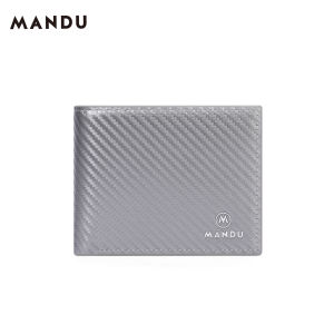 MANDU Mens Wallet Anti Theft Swipe Card Bag Carbon Fibre With Branded Gift Box
