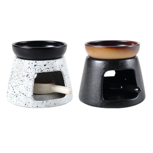 Đầu đốt tinh dầu gốm sành điệu với bát và muỗng tealight cho hương liệu và trang trí phòng thư giãn