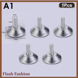 [Falsh F] 5 chiếc chân đồ nội thất bằng thép Chân đế chống trượt chân tủ để bàn chân đế cân bằng điều chỉnh được vít M8 M10 15mm-27mm