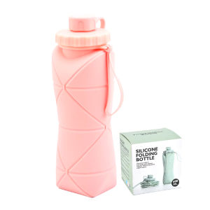 600ML Collapsible Silicone Sports Water Bottle Foldable Drinking Bottles Leakproof Tumbler Cup / Botol Air Boleh Lipat