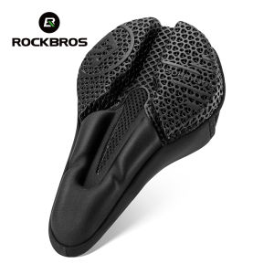 ROCKBROS Bicycle Saddle Cover 3D Printed Shock Absorption Breathable MTB Road Bike Seat Cushion Cover Memory Foam Elastic Cycling Seat Cover Waterproof Rain Cover