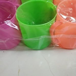 TURUN HARGA!! PROMO GELAS PLASTIK WARNA WARNI PLUS GAGANG 1LUSIN 12 PCS MURAH MERIAH TINGGI 7CM DIAMETER 6CM | CANGKIR PLASTIK MURAH MERIAH