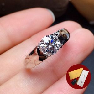 Diamcity (Free Gra Certificate) Cincin Berlian untuk Pria Pt950 Platinum 2 Karat