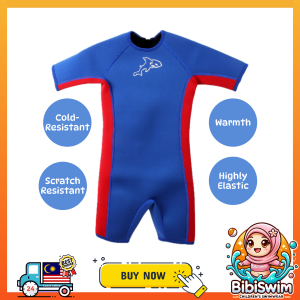 BIBISWIM Baby Neoprene Thermal Swim Wear Swimwear Wetsuit Kids Keep Warm Prevent Cold Swimming Suits