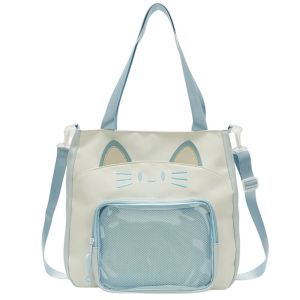 IU MISS Zipper Bag Kawaii Cat Itabag Idol Merchandise Storage Nylon Fashion Backpacks Casual Small Item Bag Transparent Pocket Women